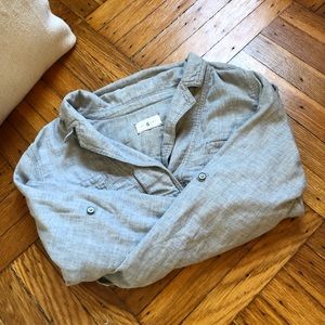 Lou & Grey LOFT Gray Popover Long Sleeve Top